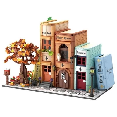1488pcs Home Decoration Magic Bookends House Bookshelf building block gift set - Image 1 of 4