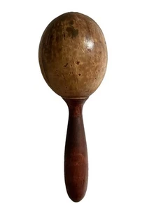 10” Rattle Native American Shaker Coconut With Wood Handle Handmade Great Sound - Picture 1 of 4