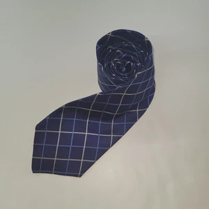 Brooks Brothers Makers Mens Necktie Blue Plaid Silk Made in USA Woven England - Picture 1 of 5