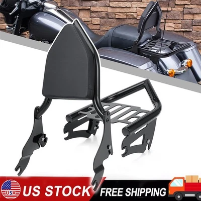 Portaequipajes con respaldo de barra Sissy para Harley Touring Electra Glide Road King 09-25 Foto 1 de 4