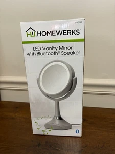 Espejo de tocador LED Homewerks con altavoz Bluetooth - Doble cara 1x/5x - Puerto USB - Imagen 1 de 3