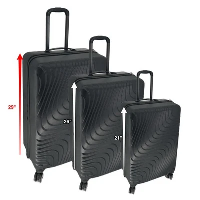 Luggage Set 3 Piece Suitcase  Double Spinner Wheels HardSide - Image 1 of 4