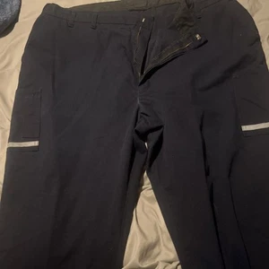 FedEx Uniform Pants By Stan Herman Men's 48R (48X31) Blue Reflective Cargo  - Picture 1 of 3