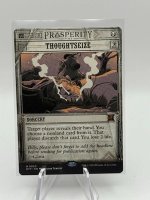 MTG Thoughtseize M 0020 Regular Outlaws of Thunder Junction Breaking News OTJ NM - Image 1 of 2