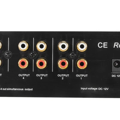 For Stereo Splitter Box 1 In 4 Out Low Distortion Sound Signal Splitter For - Image 1 of 4