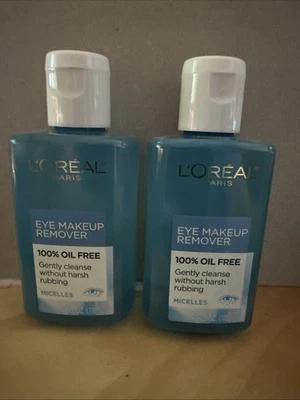 2 Loreal Paris Eye Makeup Remover 100% Oil Free Gentle Cleanse Formula 4 fl oz - Image 1 of 2