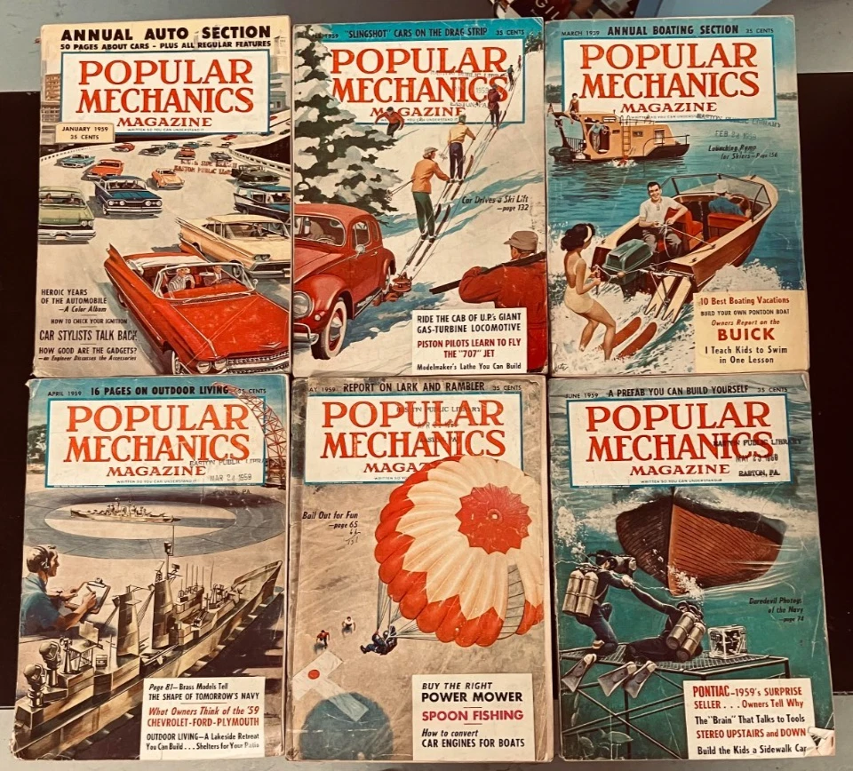 VTG Popular Mechanics Magazine, 1959 Jan-Jun 6 issues - Image 1 of 1
