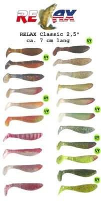 5x RELAX  Kopyto Classic 2,5" (7 cm) Top-Gummifisch für Barsch, Forelle & Zander - Bild 1 von 4