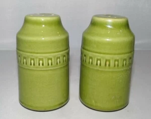 FUJI FESTIVE STONE NORDIC Green Salt & Pepper Shaker Set #1901 JAPAN - Picture 1 of 4