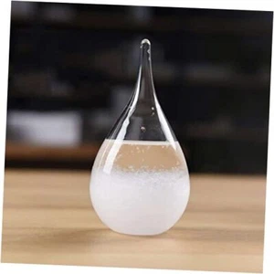 Storm Glass Weather Station Predictor, Barometer Bottle with Wood Base Small - Picture 1 of 8