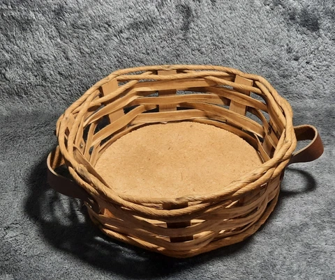 Vintage Corning Round Wicker Basket For Pyrex Casserole Dish 024-624-684 NO DISH Cover
