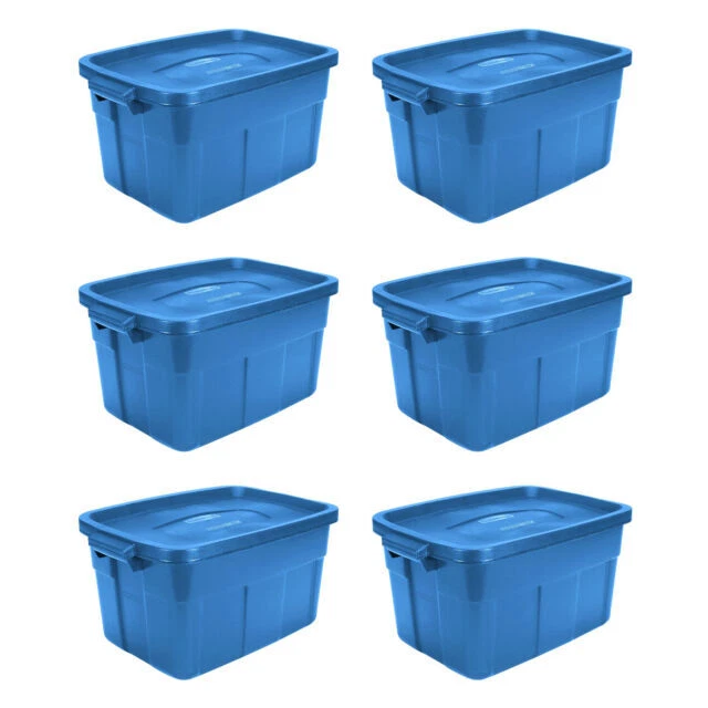 Rubbermaid RMRT140015 56Qt Storage Container - Blue (6 Pack)