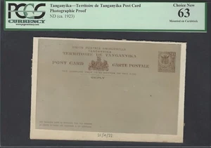 Tanzania - Territoire de Tanganyika Post Card ND(ca.1923) Photographic Proof UNC - Picture 1 of 2