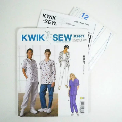 Kwik Sew 2807 Misses Scrubs Pattern Size XS-XL Uncut Shirt Pants Jacket Pullover - Image 1 of 4