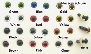 25 PAIR Safety Eyes + Washers 12mm Choose Color Sew Crochet Doll Teddy Bear PE-1 - Picture 1 of 16