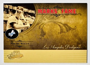 2005 Donruss Absolute Memorabilia Maury Wills Card Marks of Fame #/150 Dodgers - Picture 1 of 3