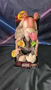 Peluche JAR JAR BINKS Hungry Hero Star Wars HASBRO 1999 lingua funziona ha bisogno di pipistrelli  - Foto 1 di 6
