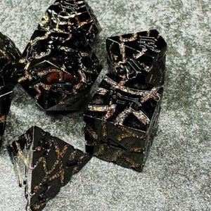 Juego de dados poliédricos de metal estrella enana roja Sage's Warp Stones | Dnd RPG - Imagen 1 de 11