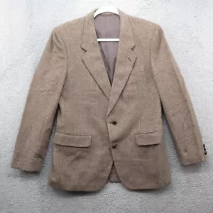 Jules Pilch Tweed Camel Wool Blazer Jacket Sports Coat Mens 42 R Brown Beige - Picture 1 of 14