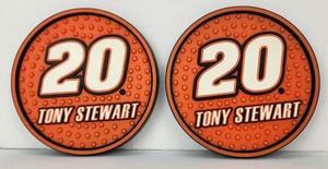 NASCAR #20 Tony Stewart Orange Rubber Coasters Set Of 2 - Picture 1 of 9