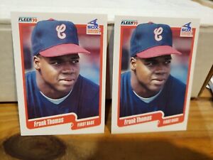 1990 Fleer U-87 Lot Of 2 Frank Thomas RC Chicago White Sox Mint Pre Owned 