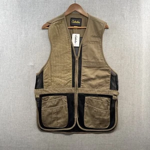 NEW Cabelas Targetmaster Shooting Vest Mens Large RH Right Hand Beige Full Zip - Picture 1 of 14