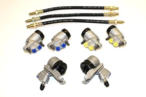 AUSTIN HEALEY 100/4 BN1 MARCH - JULY 1955  SET BRAKE CYLINDERS & FLEXIBLE HOSES - Picture 1 of 1