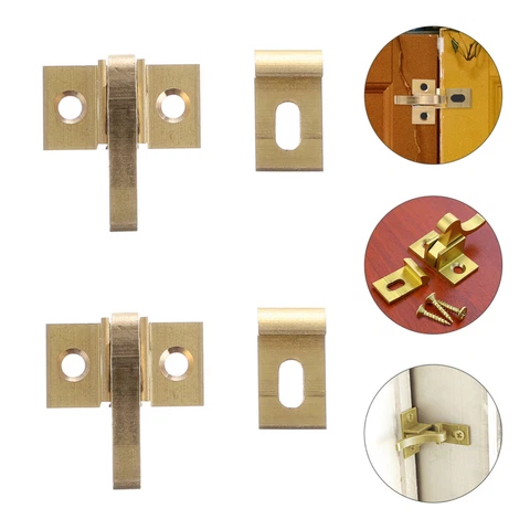 2 Sets cabinet door latches and catches Brass Furniture Locks Cabinet Door Cover