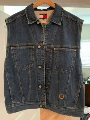 Tommy Hilfiger Denim Chaleco Para Hombre Talla XL Jean Chaqueta Lavada a la Piedra Foto 1 de 4