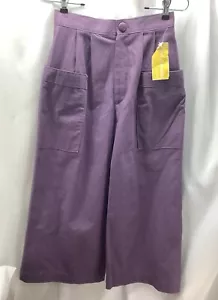 Ann Stevens Damenhose 7/8 Gauchos breites Bein Capris lila Baumwolle MFC230817/CB1 - Bild 1 von 9