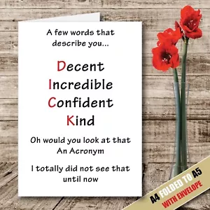 DICK Greeting Card Valentines Birthday Fathers Day Mens Dad Naughty Funny 64 - Picture 1 of 3