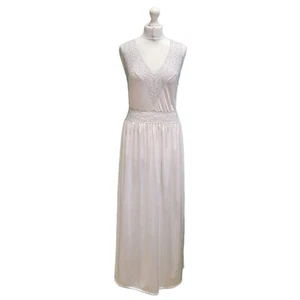 Vintage Nightdress Nightie 70s 80s Charnos Ivory Lace Trim L 12-14 Women's - Picture 1 of 5