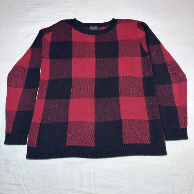 Pendleton Red & Black Buffalo Plaid Crewneck Sweater Size XS X-Small - Image 1 of 4