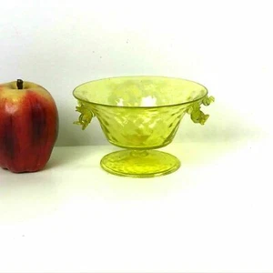 Murano Venetian Salviati Crystal Pauly & C Footed Bowl W/ Dolphin Handle - Picture 1 of 8