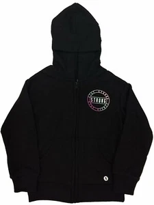 Xersion Girls Black Stay Strong & Fierce Zip Front Hoodie Sweatshirt Jacket - Picture 1 of 1