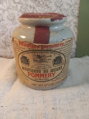 Antiguo tarro de piedra mostaza Pommery Meaux cerámica original raro Foto 1 de 4