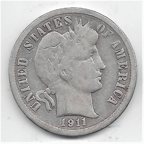 1911-S Liberty Head Barber Dime F Lot 472 Cover