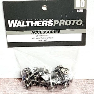 Walthers Proto 920-2302 36" Turned Metal Wheels with Metal Axles 12 Pack HO - Picture 1 of 3