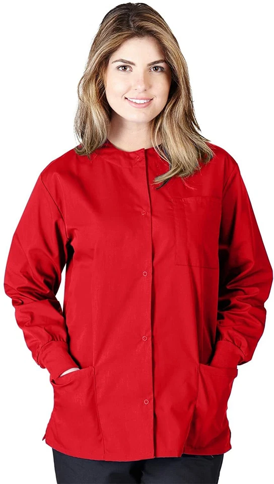 Medical Nursing NATURAL UNIFORMS Warm Up Top Scrubs Jackets Lab Coats for Women - Image 1 of 1