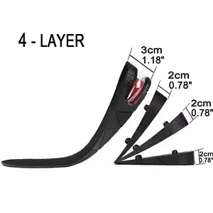 Inserto soletta tacco altezza sollevamento scarpe unisex 4 strati bellezza più alta nuovo - Foto 1 di 1