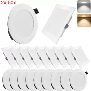 LED Panel Ultraslim Einbaustrahler Einbauleuchte Deckenleuchte Spot Rund/Quadrat - Bild 1 von 21
