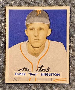 1949 BOWMAN BASEBALL ROOKIE CARD ELMER "Bert" SINGLETON #147 PITTSBURGH PIRATES