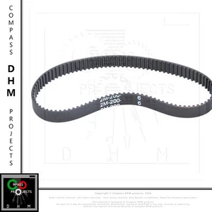 Cinghia di distribuzione sincrona GT2 passo 2mm H6 mm 100 denti 200 mm neoprene - Afbeelding 1 van 1