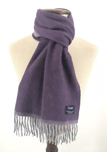 Sciarpa Drakes London Lana/Angora Reversibile Doppia Colorazione Viola / Glicine - Foto 1 di 3