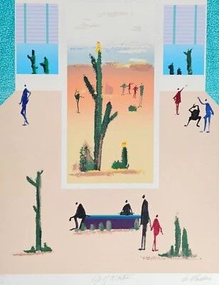 Leo Posillico Life of a Cactus Desert Landscape Art SIGNED Serigraph '88 AP7/10 - Image 1 of 4