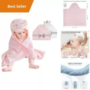 Ultra Soft Baby Towels with Hood 100% Cotton Absorbent Newborn Toddler Bath Towe - Picture 1 of 7