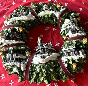 Thomas Kinkade 2005 Lighted Christmas Wreath - Picture 1 of 14