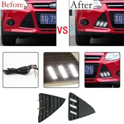 LED Front Bumper Light Assembly 2012-2014 Refit DRL Warning Light For Ford Focus - Image 1 of 4