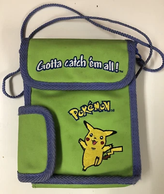 VTG Green Gameboy Color Carrying Case Bag Pokemon Pikachu Nintendo read desc - Image 1 of 4
