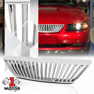 For 1999-2004 Ford Mustang{VERTICAL-BAR}Glossy Chrome Upper Bumper Grille Grill - Bild 1 von 4